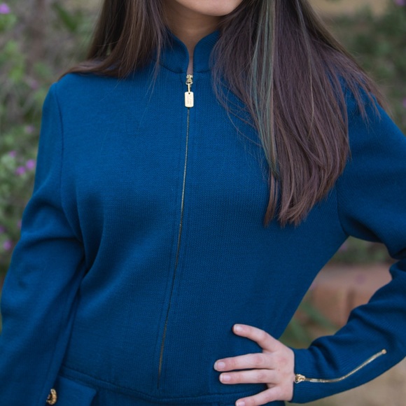 St. John  Dresses Santana Knit blue Size: 8 - Picture 2 of 8